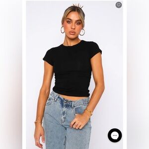 White Fox Boutique Too Blessed Tee Black Size Medium